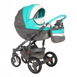D106 - Детская коляска Adamex Monte Carbon Eko кожа 100% 2 в 1
